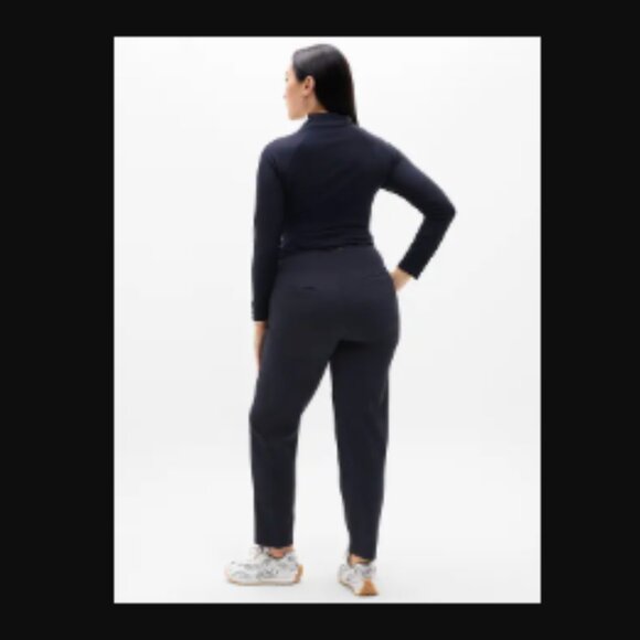 Navy Blue ATHLETA Endless High Rise tapered fit Pant Textured stretch fabric 12p - Picture 3 of 4